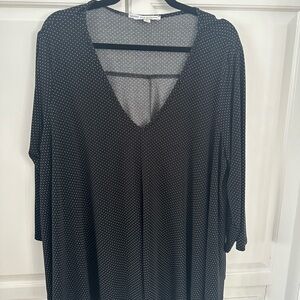 Green Envelope Black and White Patterned Top